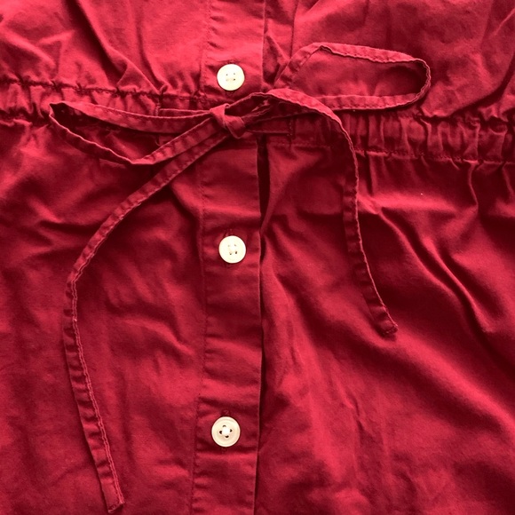 Maternity cute red button down shirt with bow! - Picture 2 of 4